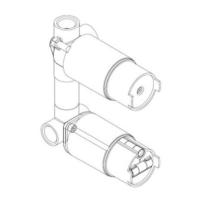 RU202X00Q AQUAelite встроенная часть смесителя для душа на 2 потребителя 