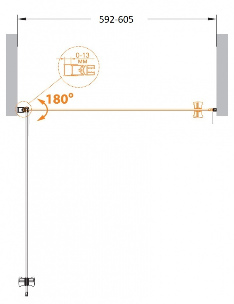 Cezares ECO O-B-1-60-C-Cr Душевая дверь 60 см, стекло прозрачное