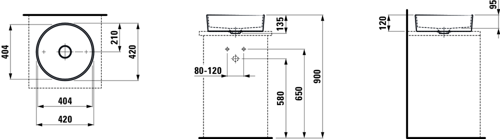 Раковина на столешницу d42 см LAUFEN KARTELL 812331