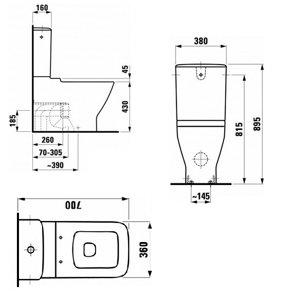 Унитаз с бачком Laufen Palace 2470.6.000.000.1
