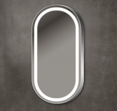 Xpertials OLEK CAPSUL, овальное зеркало 45х90 см с LED подсветкой: датчик вкл/выкл подсветки с диммером, профиль глянцевый хром 84354135-61923