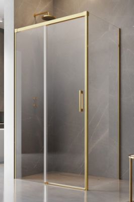Душевой уголок 120X80 с раздвижной дверью Idea Gold KDJ золото