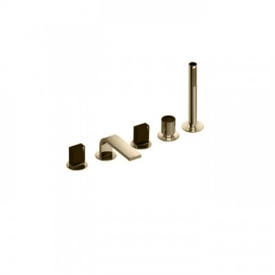Fantini Venezia In Смеситель для ванны, набортный, 5 отв., излив: 160 мм, цвет: Matt British Gold PVD 29 P6 N565S