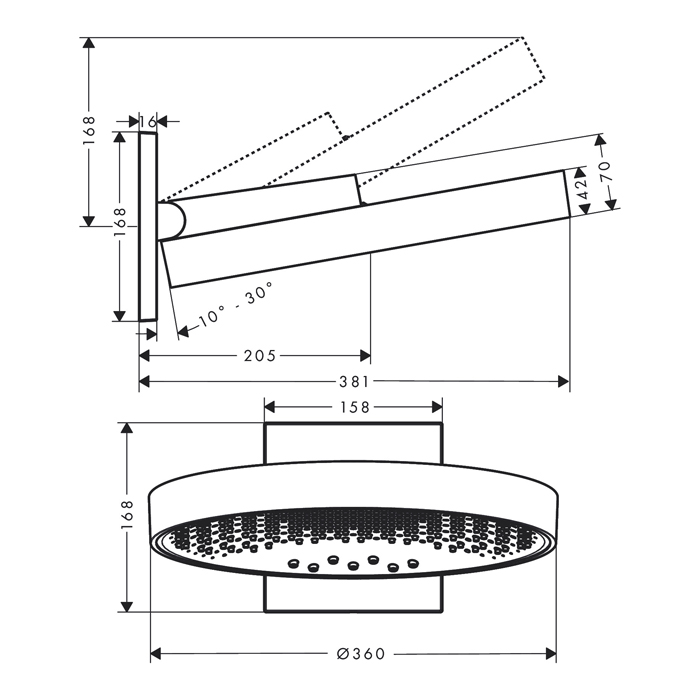 Hansgrohe Rainfinity Верхний душ 360 3jet, цвет: полированное золото 26234990