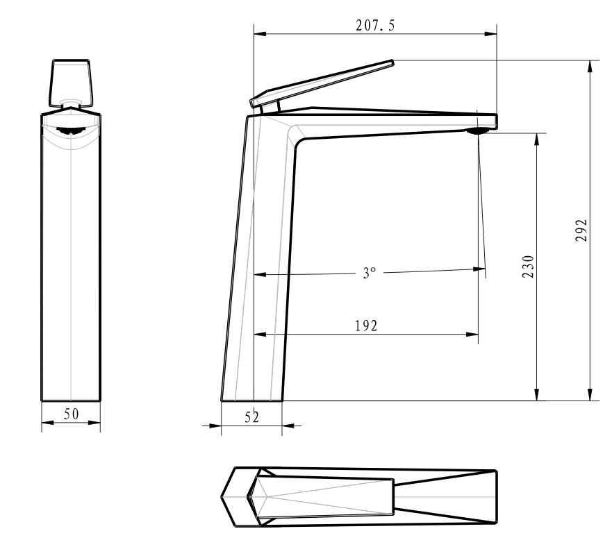 Смеситель для умывальника высокий Boheme Venturo 372