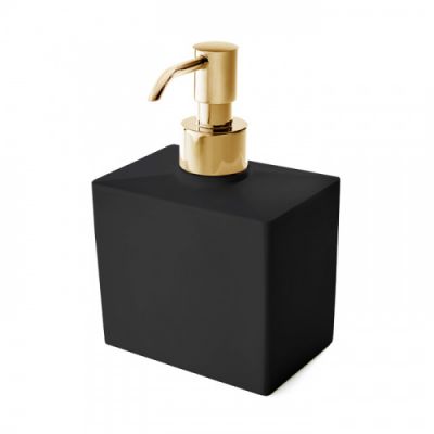 3SC Mood Black Дозатор настольный,  композит Solid Surface, цвет: чёрный матовый/золото 24к. MN01DAGD