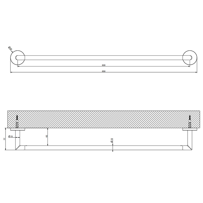 Gessi Tondo Полотенцедержатель, 60 см, цвет: Finox Brushed Nickel 63703#149