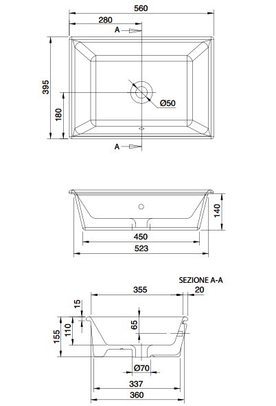 Раковина 56*39 Scarabeo Gaia 8032