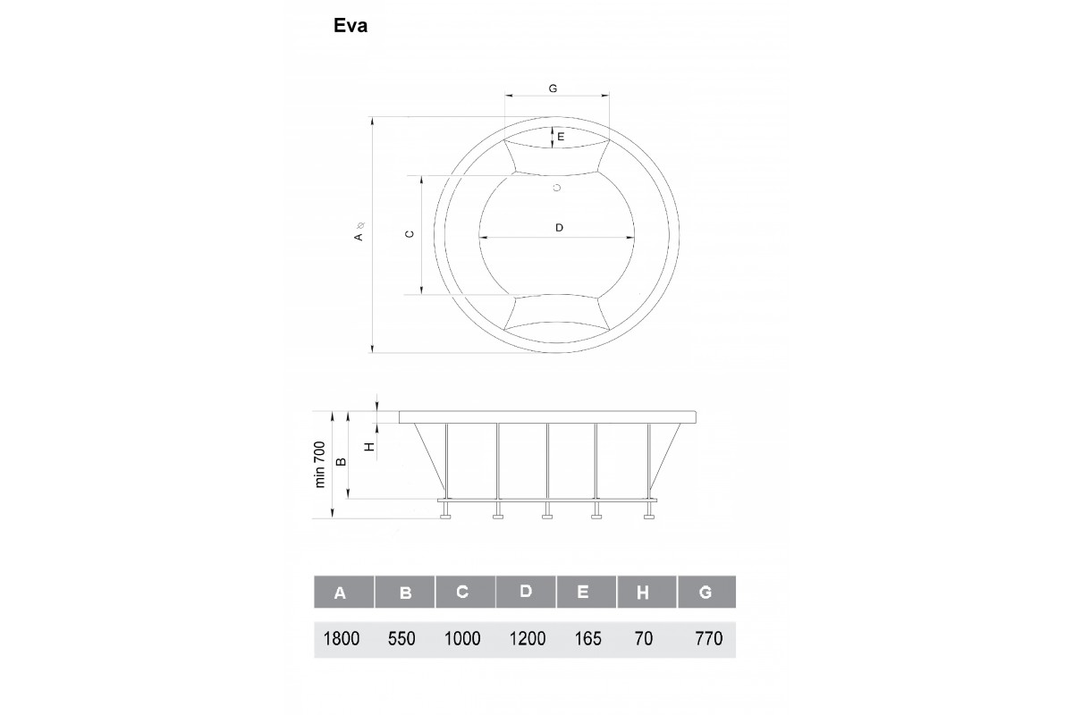 Vayer Ванна акриловая Eva D180