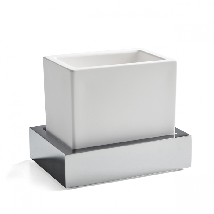 3SC SK 3.0 Стакан подвесной, композит Solid Surface, цвет: белый/хром SK03SL.BO