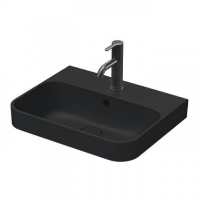 Duravit Happy D.2 Plus Раковина накладная, 50х40см., с 1 отв., выпуск с керамической крышкой, WonderGliss, цвет: Anthracite matt 23605013601
