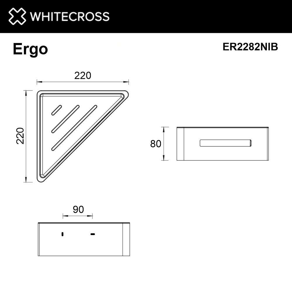 Полка для душа угловая WHITECROSS Ergo ER2282NIB (брашированный никель)