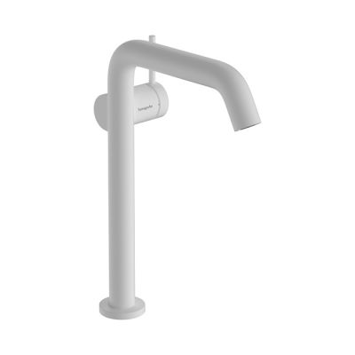 73370700 Hansgrohe Tecturis S Смеситель для раковины 240 Fine CoolStart EcoSmart+, однорычажный, для умывальников со сливным гарнитуром Push-Open, цвет: матовый белый