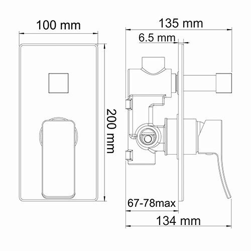 WasserKRAFT Aller 10641 Смеситель для ванны и душа, хром