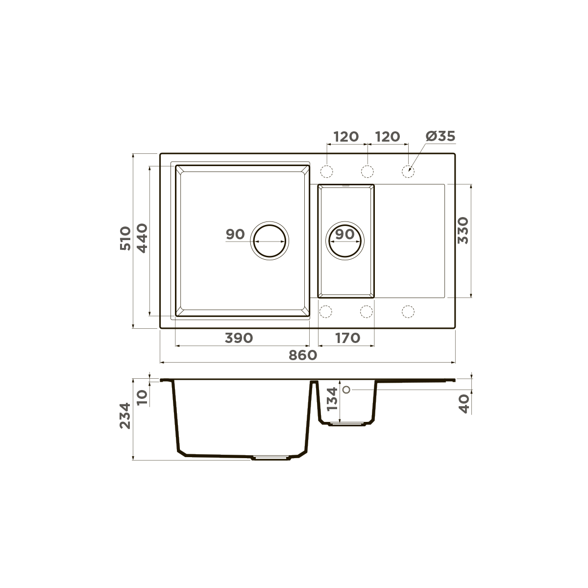 Кухонная мойка Omoikiri Daisen 86-2-PA 4993473 пастила