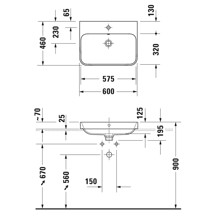 Duravit Happy D.2 Plus Раковина накладная, 60х46см., с 1 отв., выпуск с керамической крышкой, цвет: Anthracite matt 23606061001