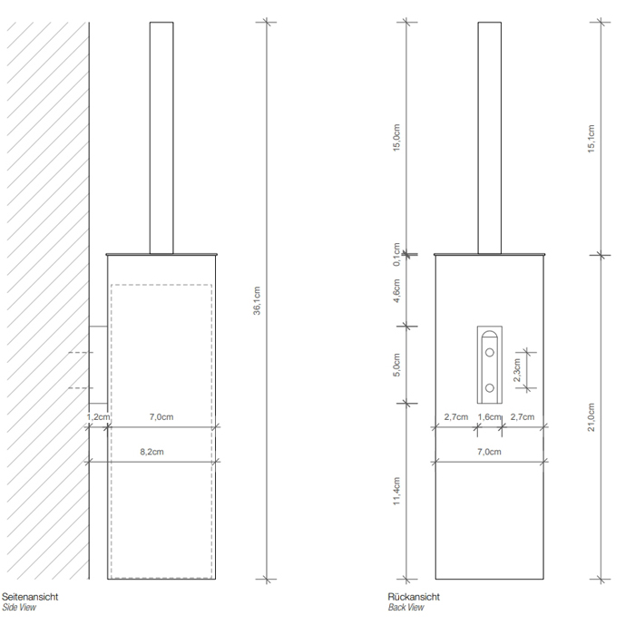 Decor Walther Corner WBD N Туалетный ершик, подвесной, цвет: хром 564000
