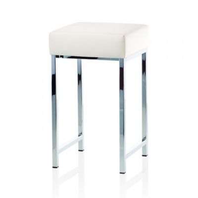 Decor Walther DW 64 Табурет 30x30x52cм, напольный, цвет: хром / белый 502804