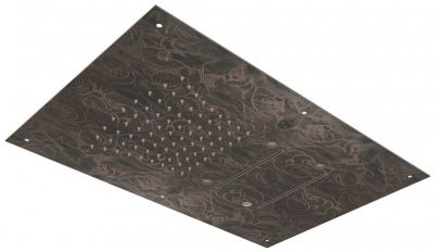 Graffio Arabesque, прямоугольная  душевая головка 60х40 см с 7 цветной LED подсветкой, 3 режима: дождь и 6 распылителей,2 каскадные струи цвет Marrone AR231/MA
