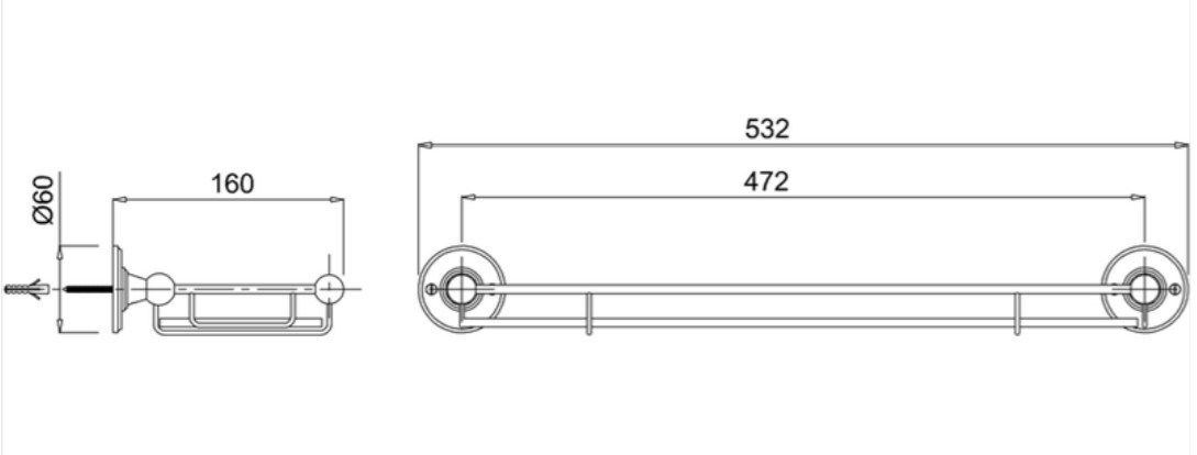 Стеклянная полка Burlington A18 CHR
