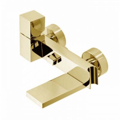 Bossini Cube Смеситель наружный с девиатором, держатель для душевой лейки с гибким соединением 1/2, цвет: золото Z004101.021