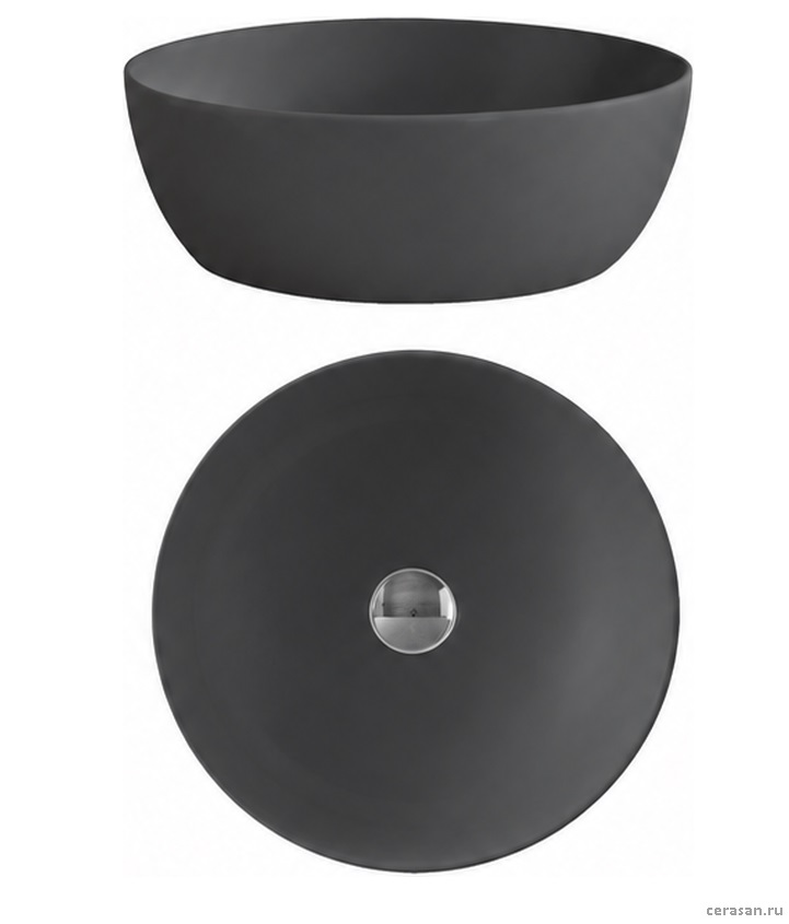 Раковина на столешницу, круглая d42 см Nicdesign OVVIO Bacinella 001 447 013 антрацит
