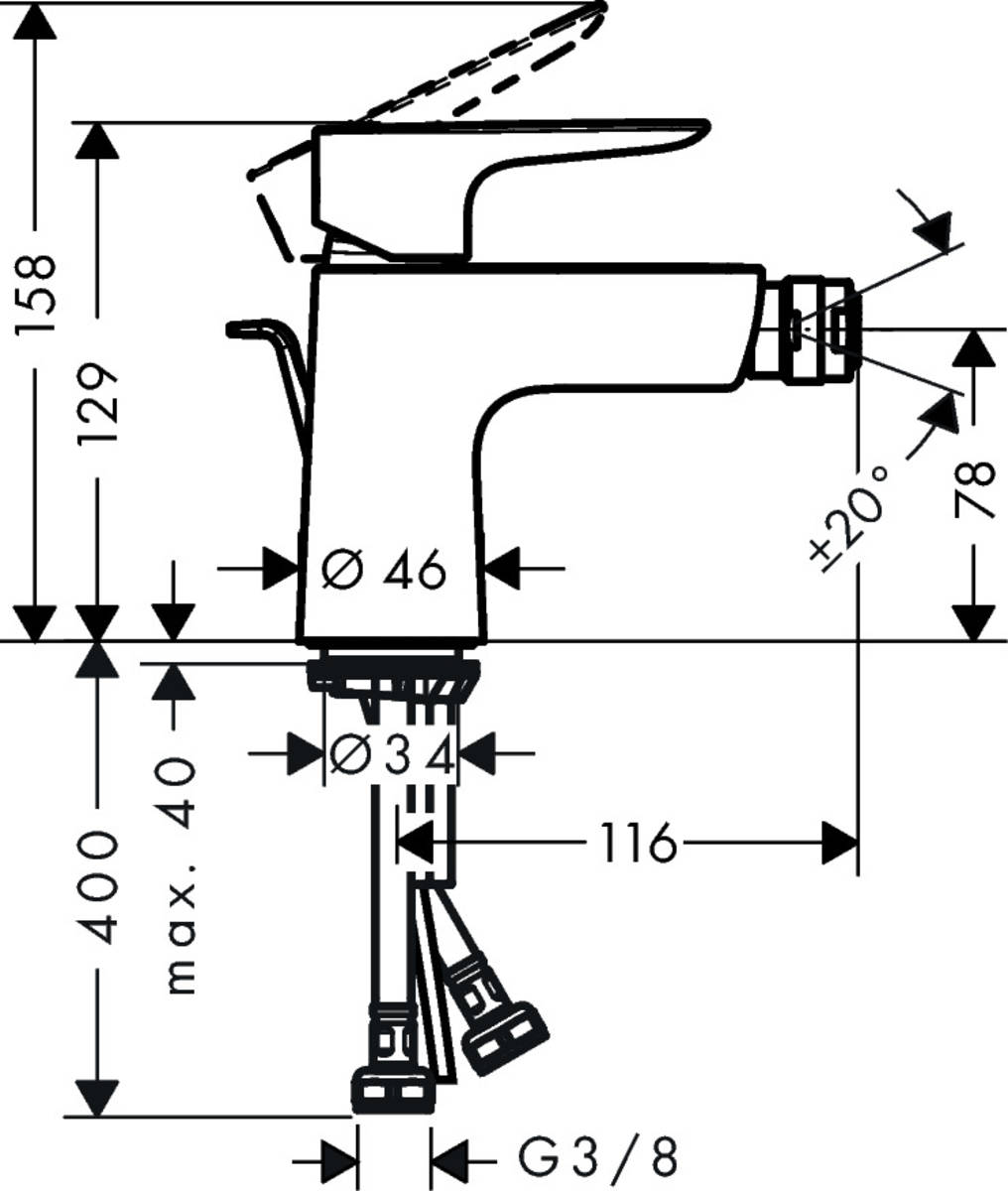 Смеситель для биде Hansgrohe Talis E 71720670