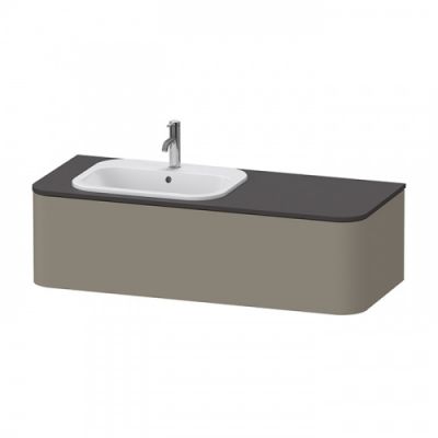 Duravit Happy D.2 Plus Тумба подвесная 130x55x35.4см, с раковиной и 2 ящиками, SX, цвет: stone grey satin matt HP031KL8080