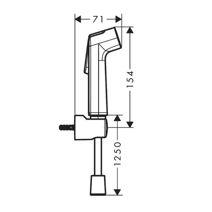29234000 Hansgrohe Гигиенический душ, настенный, 1 jet, цвет: хром