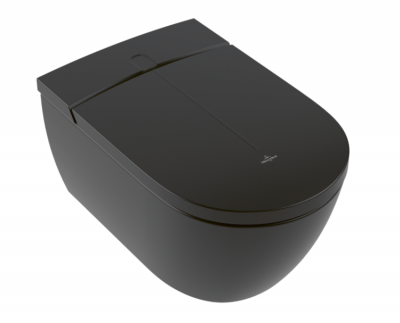 V0E100R7 Villeroy&Boch Viclean Унитаз подвесной 59 см. CeramicPlus, цвет-Pure Blac