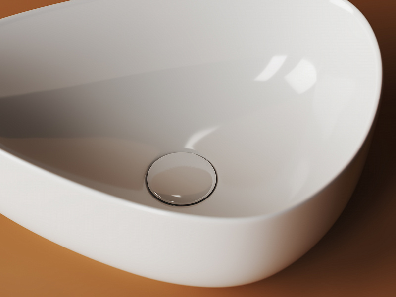 Умывальник чаша накладная ассиметричной формы Ceramica Nova Element 455*320