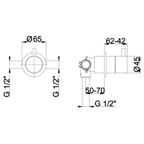 RU732E17Q AQUAELITE встроенный скрытый дивертор KINO на 2 потребителя, 1/2", комплект, бронза (PVD)