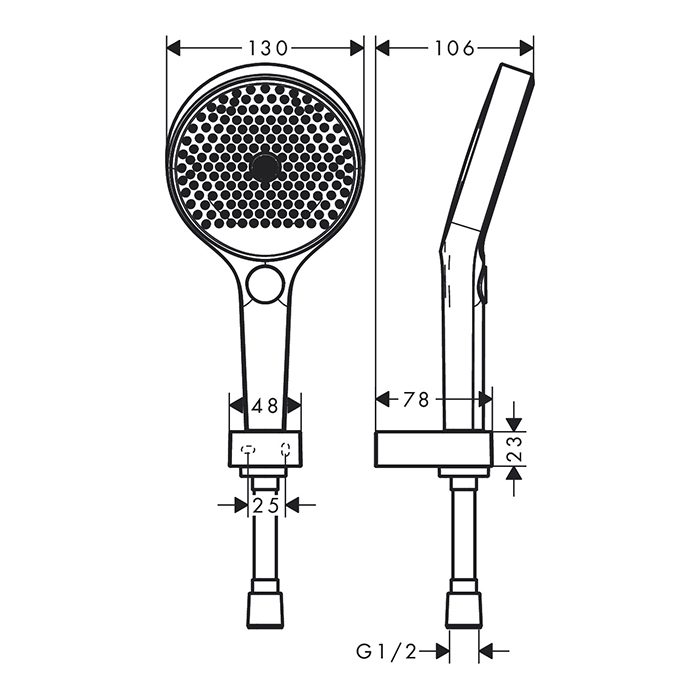 Hansgrohe Rainfinity Душевой набор (ручной душ 130мм, 3jet, держатель, шланг 1600мм), цвет: белый матовый 26851700