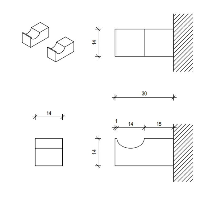 Decor Walther Corner HAK1 Набор крючков 2 шт., подвесной, цвет: хром 561900