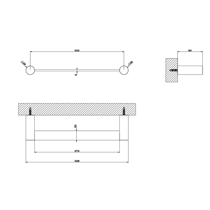 Gessi 316 Полотенцедержатель, 30 см, цвет: Black XL 54797#299