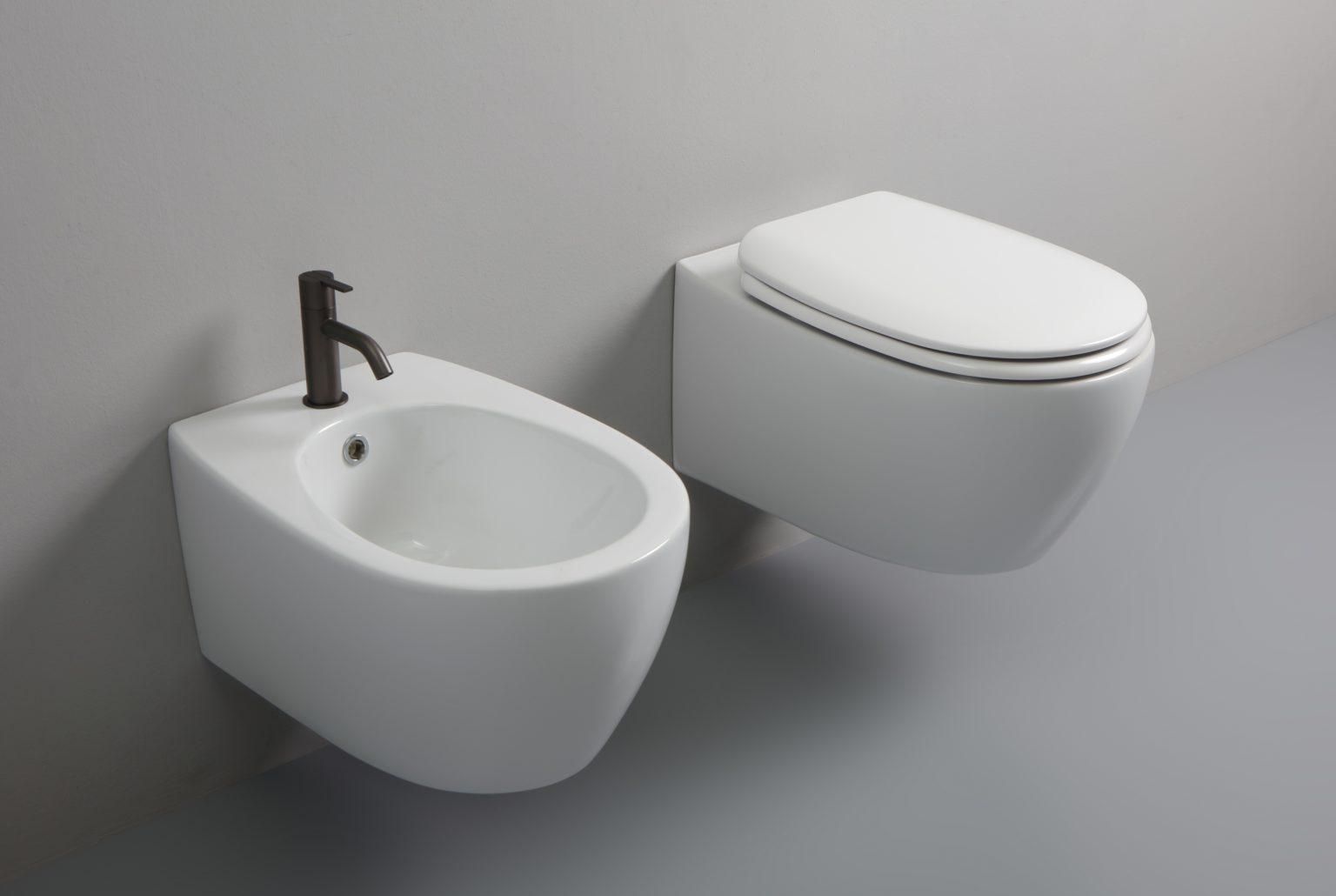 White Ceramic BASIC CIRCLE W0203FM Унитаз подвесной безободковый 52 см, цвет серый матовый