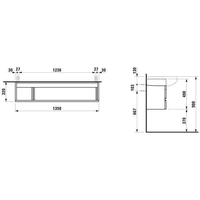 Laufen Alessi One мебель для ванной 160x50 cм, цвет орех 4.2436.0.097.630.1