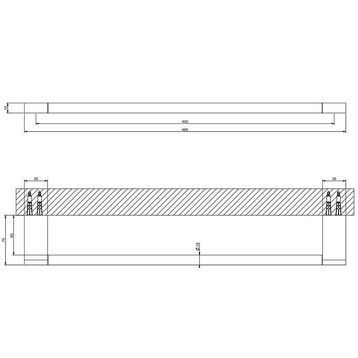 Gessi Origini Полотенцедержатель, 45 см, подвесной, цвет: Black Metal Brushed PVD 66502#707