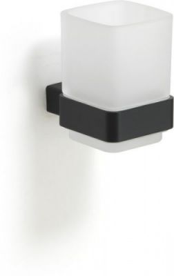 Gedy G-Lounge, настенный стеклянный стакан, цвет черный матовый 5410(14)