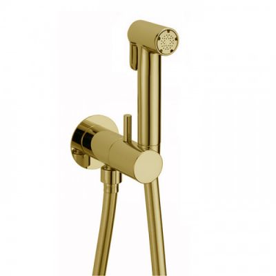 Cisal Shower Гигиенический душ, со шлангом 120см., вывод с держателем и встроенный прогрессивный картридж, лейка латунь, цвет: золото CV00797524