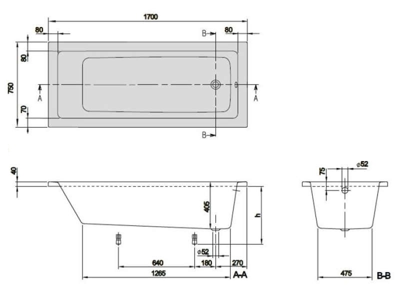 Villeroy&Boch Targa Plus Solo Ванна акриловая 170x70