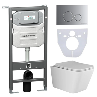 Комплект инсталляция унитаз кнопка Ceramica Nova CN3007_1001M_1000