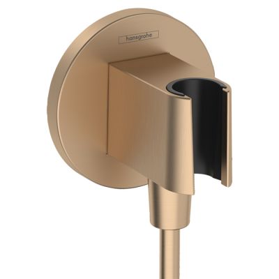 26888140 Hansgrohe FixFit S Шланговое подключение с держателем ручного душа, цвет: шлифованная бронза