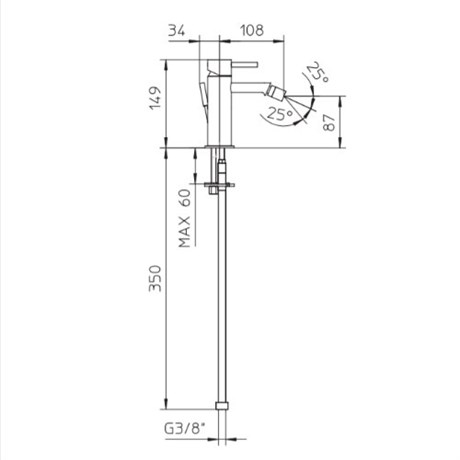 49411150 Palazzani Digit смеситель для биде, 3/8", бронза
