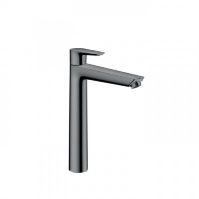 Hansgrohe Talis E Смеситель для раковины 240, на 1 отв, с донным клапаном, излив 183мм, цвет: шлифованный черный хром 71716340