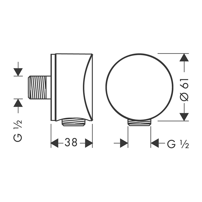 Hansgrohe FixFit Шланговое подсоединение, цвет: черный матовый 26453670