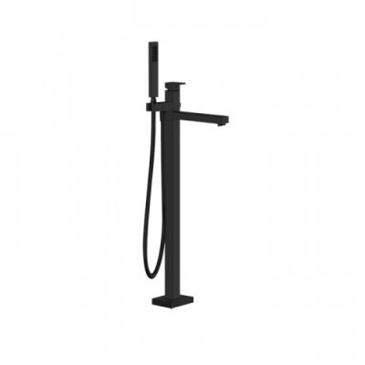 Gessi Rettangolo Смеситель для ванны, напольный, с ручным душем и изливом, (внешняя часть), цвет: Black XL 24961#299