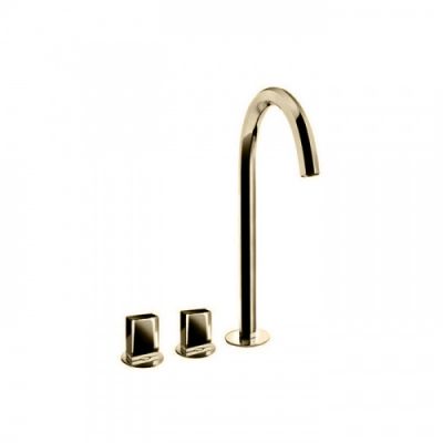 Fantini Venezia Смеситель для раковины, 3 отв., высокий излив, излив: 175 мм, цвет: Matt British Gold PVD 29 P6 N405SW
