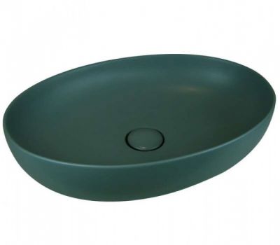 Раковина накладная AeT ELITE OVAL 55,5X38,5., без отверстия под смеситель, цвет зеленый мох матовый L616T0R0V0143