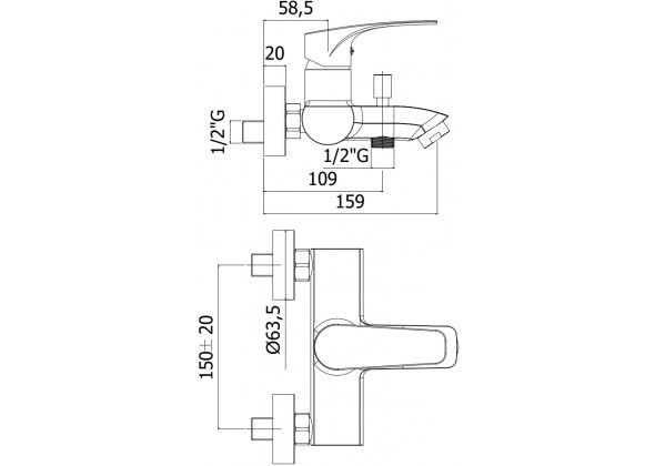 Paffoni Lime LM022CR Смеситель для ванны без душ.набора, хром Lime (Paffoni) (246478)